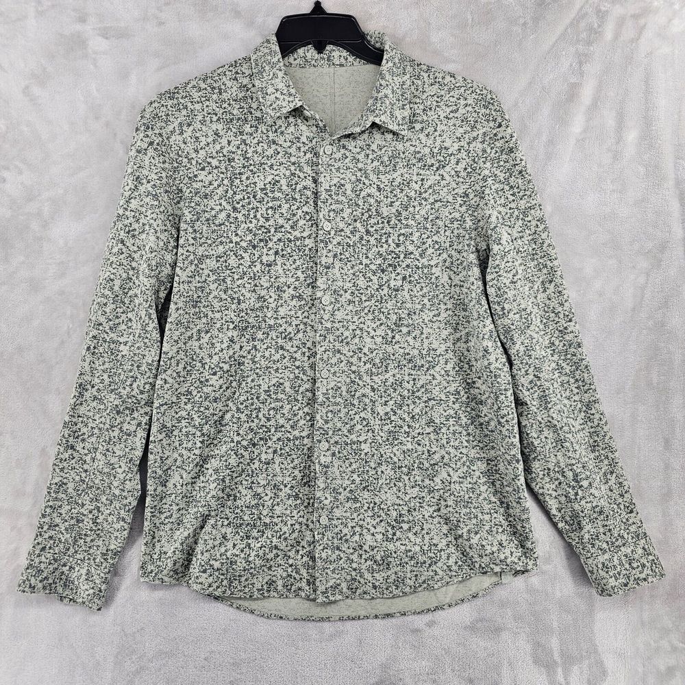 Lululemon Commission Long‎ Sleeve Shirt Green Fern Smoked Spruce Mens Large